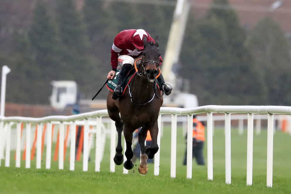 Davy Russell wins the Irish Gold Cup on Conflated during day one of the Dublin Racing Festival at Leopardstown Racecourse in Dublin, Ireland. Picture date: Saturday February 5, 2022.