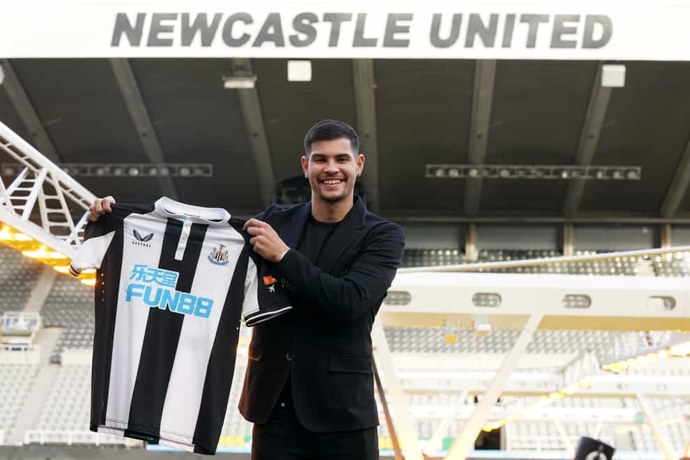 Newcastle new signing Bruno Guimaraes could make his debut against Everton (Owen Humphreys/PA)