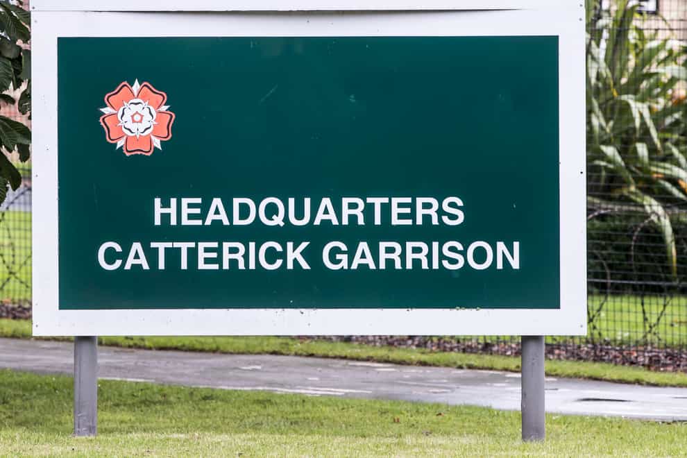 A sign at Catterick Garrison Headquarters in Yorkshire (Danny Lawson/PA)