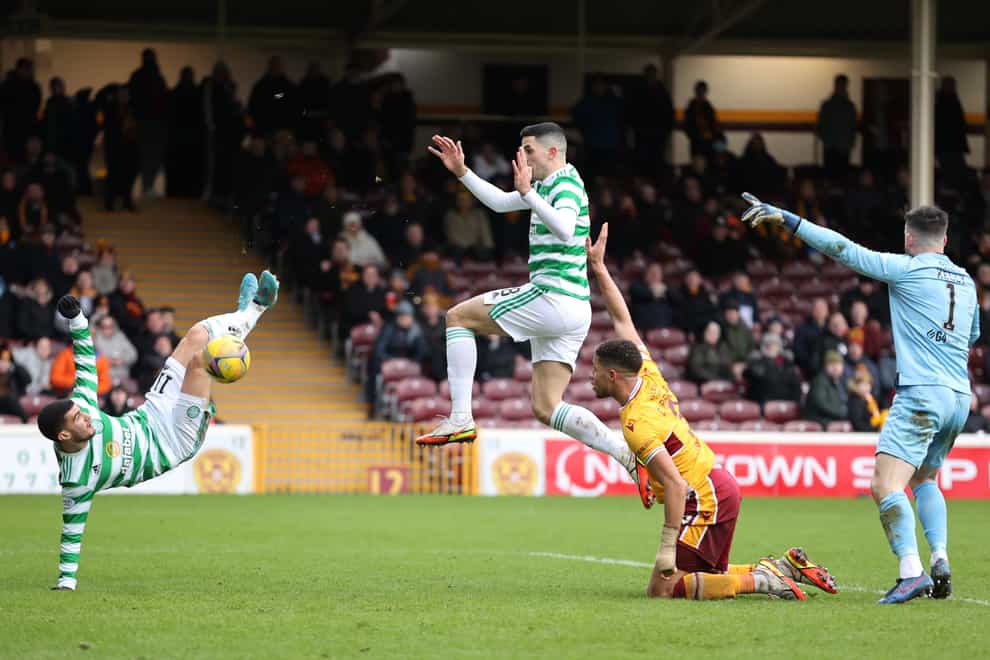 Liam Kelly, right, did his best to stop Celtic running riot at Fir Park (Steve Welsh/PA)