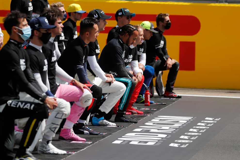 Formula One will remove the pre-race opportunity to take the knee for the upcoming season (FIA Pool/PA)