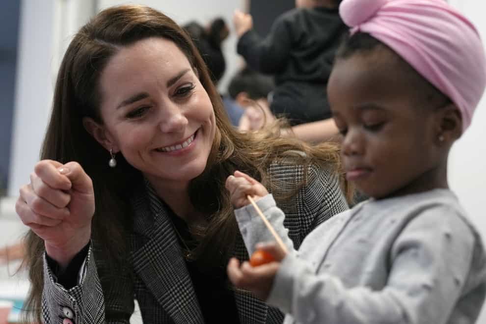The Duchess of Cambridge during a visit to PACT (Parents and Communities Together) in Southwark (Alastair Grant/PA)