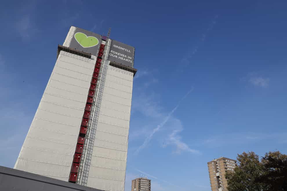 The second phase of the Grenfell inquiry is examining how the block of flats in west London came to be coated in flammable materials that contributed to the spread of flames (Steve Parsons/PA)