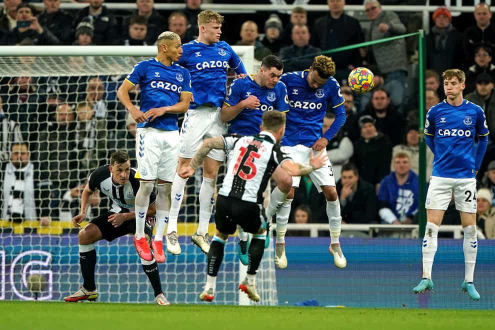 Kieran Trippier scored a stunning free-kick as Newcastle beat Everton (Owen Humnphreys/PA)