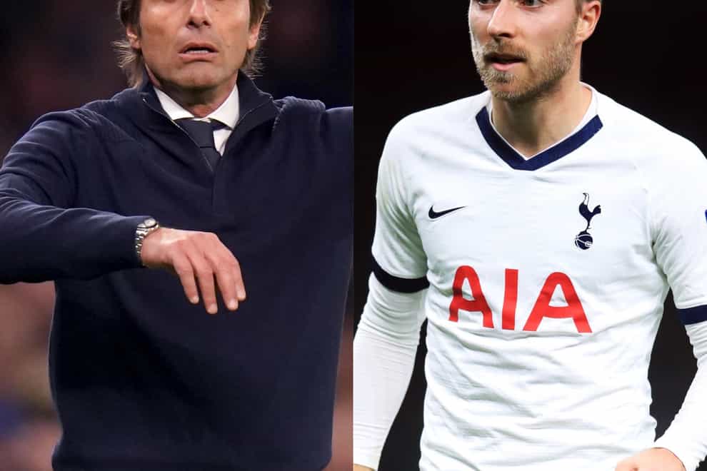 Antonio Conte is open to the possibility of signing Christian Eriksen in the summer (PA)