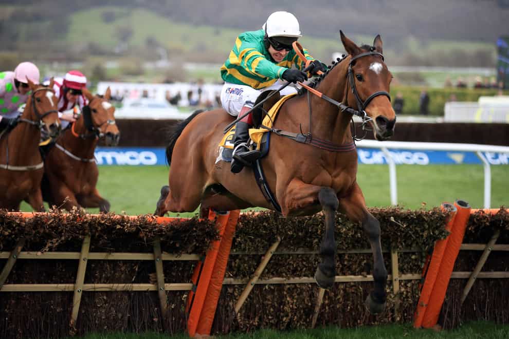 Defi Du Seuil and Richard Johnson on their way to victory in the 2017 Triumph Hurdle (Mike Egerton/PA)