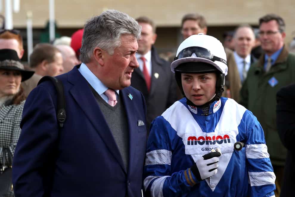 Bryony Frost (right) and trainer Paul Nicholls (Andrew Matthews/PA)