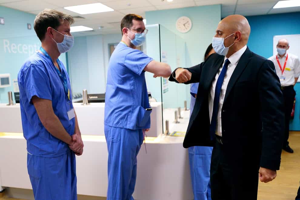Health Secretary Sajid Javid has set out an NHS recovery plan as new figures show waiting times going up (Victoria Jones/PA)