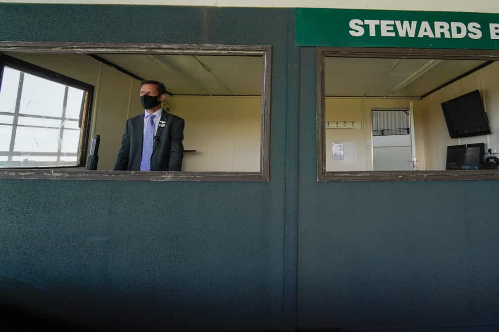 The Stewards Box at Brighton Racecourse. Picture date: Tuesday May 18, 2021 (Alan Crowhurst/PA)