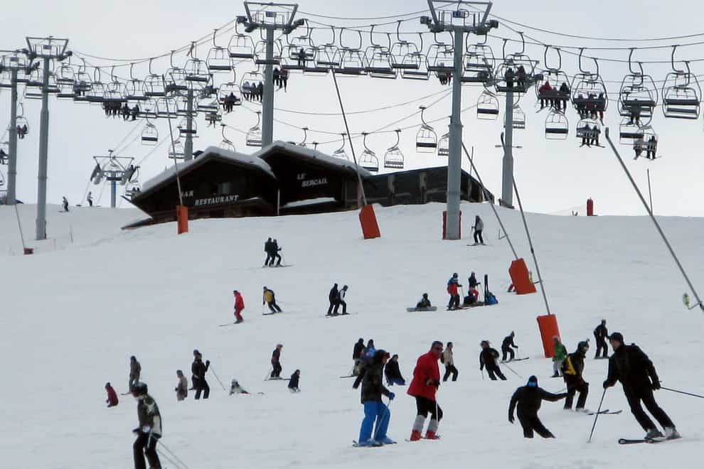 France has eased Covid travel rules for vaccinated UK travellers as many are heading to ski resorts for the half-term holiday (David Cheskin/PA)