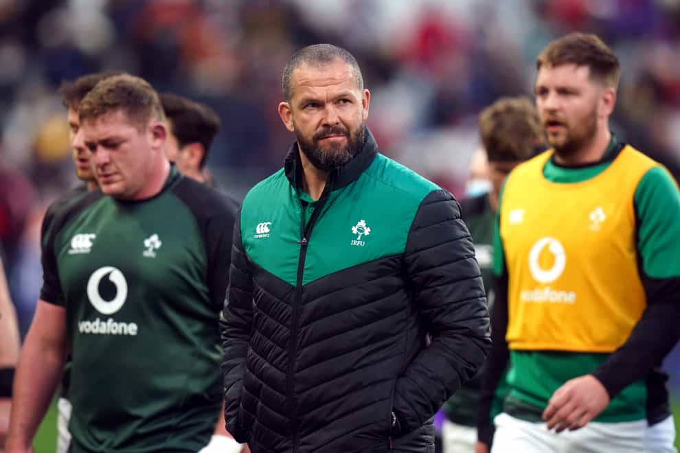Andy Farrell (centre) took many positives from Ireland’s defeat to France (Adam Davy/PA)