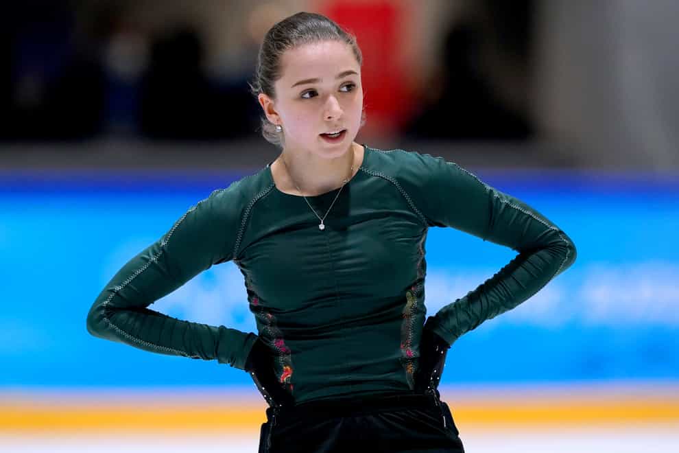 Kamila Valieva returned to Olympic ice on Sunday ahead of her doping tribunal (Andrew Milligan/PA)