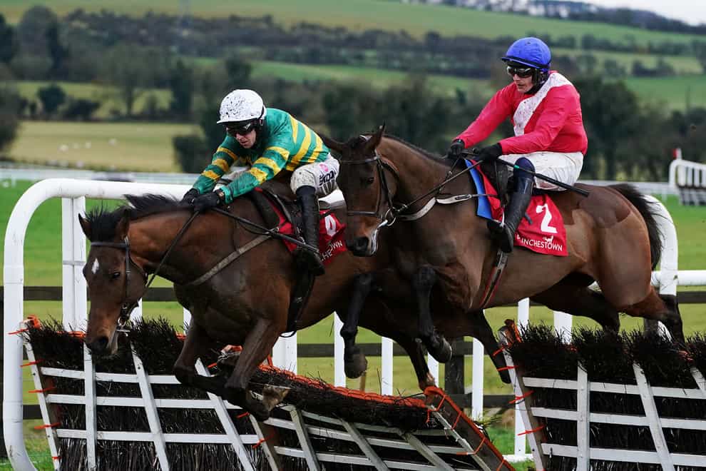 Slip Of The Tongue (left) on his way to winning at Punchestown (Brian Lawless/PA)