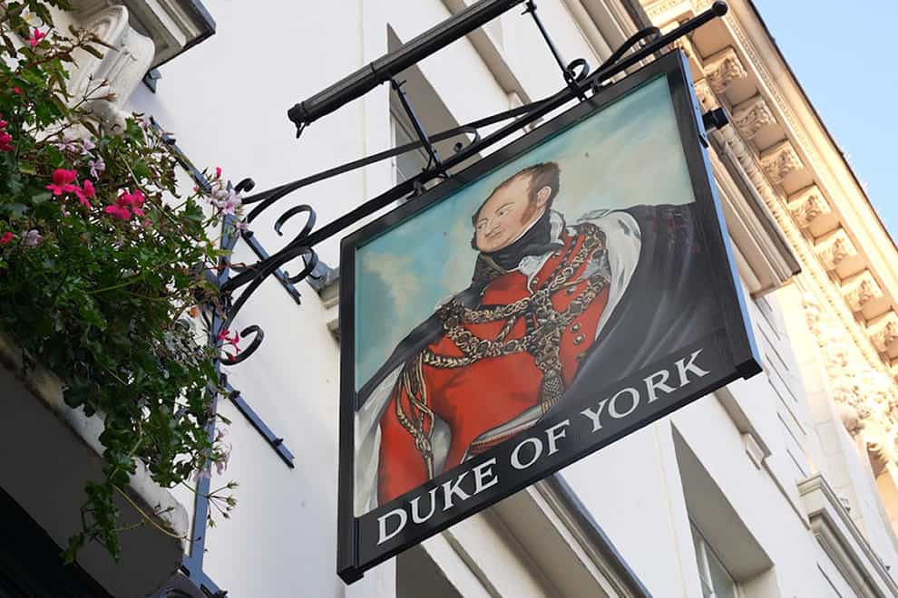 General view of the The Duke of York in Victoria, London. Punters have said pubs called The Duke of York should not have to change their names despite the Queen stripping Andrew of his honorary military roles. Picture date: Friday January 14, 2022.