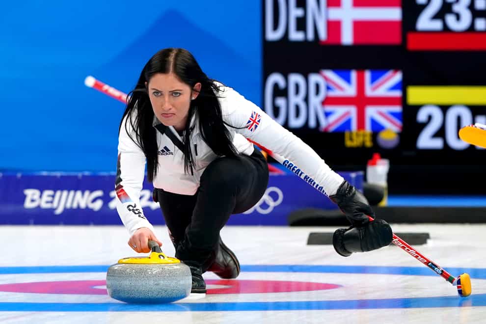 Eve Muirhead’s curling hopes are hanging by a thread (Andrew Milligan/PA)