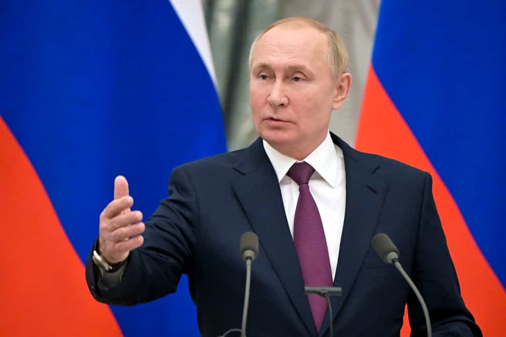 Russian President Vladimir Putin is said to be moving forces to the Ukraine border (Sergey Guneev, Sputnik, Kremlin Pool Photo via AP)