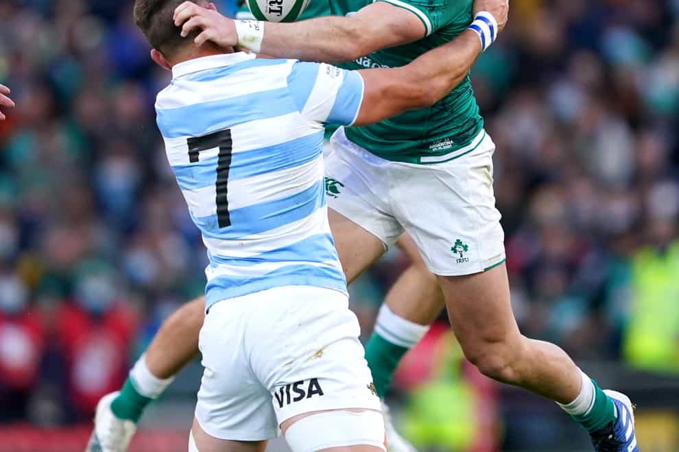Robbie Henshaw’s only international start this season came against Argentina in the autumn (Brian Lawless/PA)