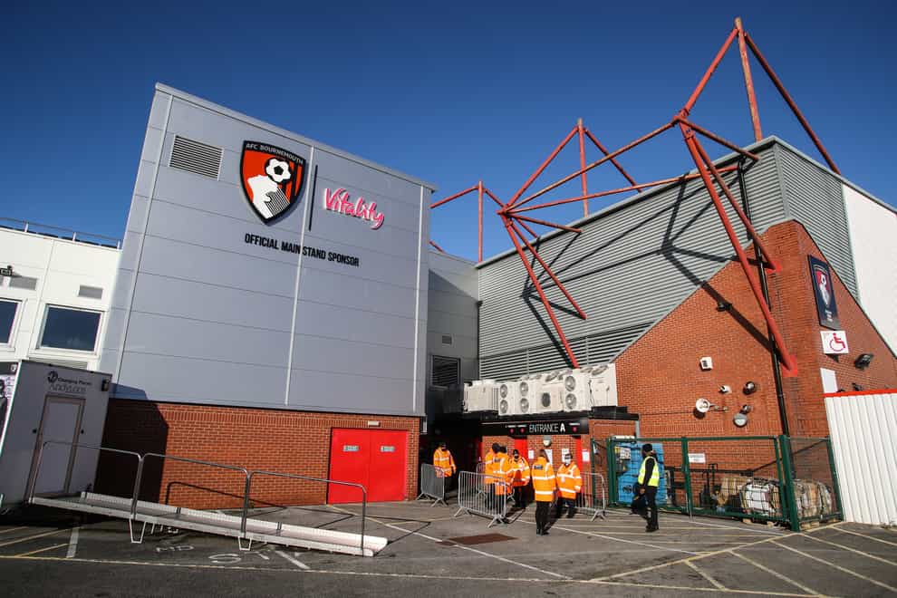The Sky Bet Championship game between Bournemouth and Nottingham Forest has been postponed following damage to the Vitality Stadium caused by Storm Eunice (Kieran Cleeves/PA)