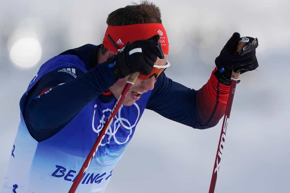 Andrew Musgrave raged at the decision to shorten the men’s 50km cross-country event (Aaron Favila/AP)