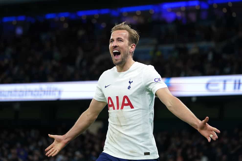 Harry Kane celebrates scoring Tottenham’s winner against Manchester City (Mike Egerton/PA)