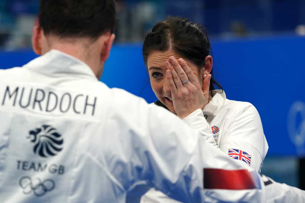 Great Britain’s coach David Murdoch and Eve Muirhead celebrate women’s curling gold (Andrew Milligan/PA Images).