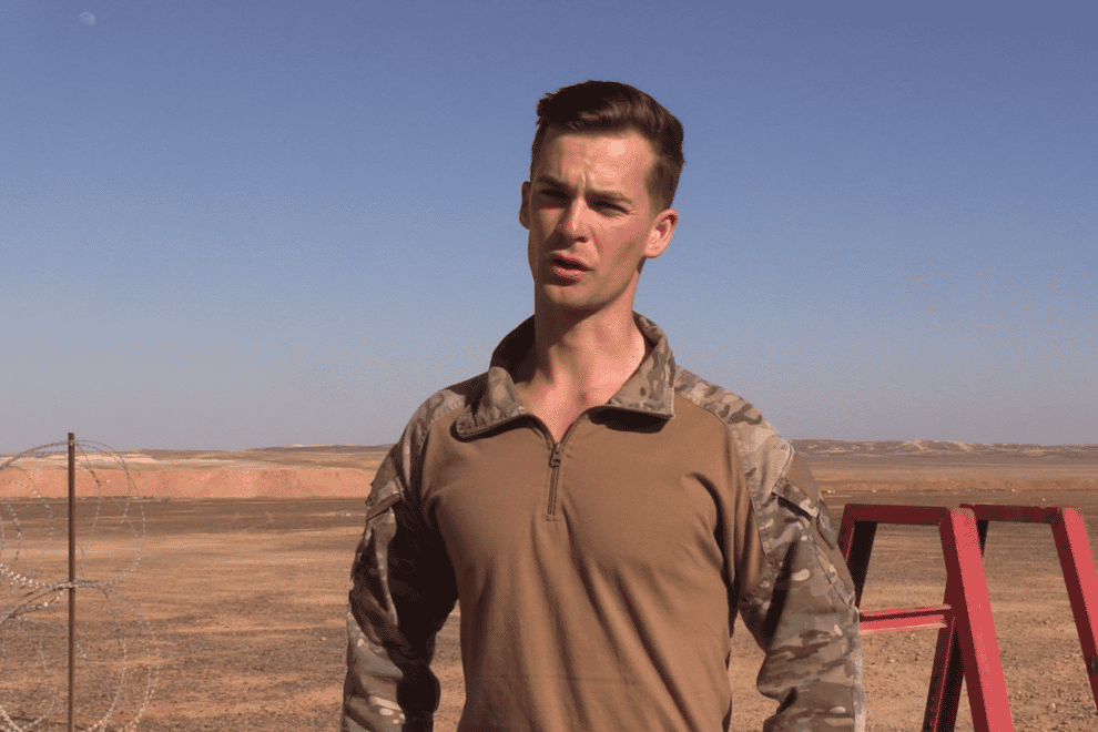 Lieutenant Ollie Petersen Buckley of 5 Rifles recalls fitness training via Zoom over lockdown ahead of taking part in Exercise Olive Grove with 2 Rifles in Jordan. (Rebecca Black/PA)