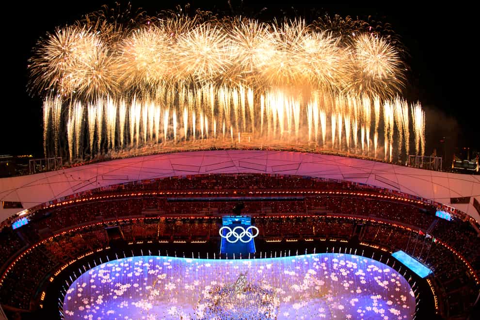 Fireworks light up the sky over the Olympic Stadium during the closing ceremony (Jeff Roberson/AP)