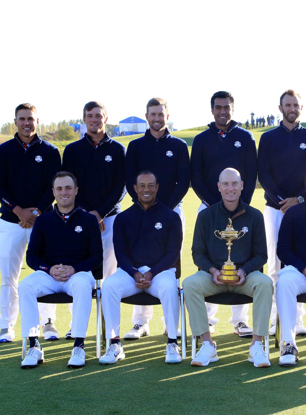 Ryder Cup team-mates Bryson DeChambeau (back row, 2nd left) and Dustin Johnson (back row, 5th left) have committed themselves to the PGA Tour (Gareth Fuller/PA)