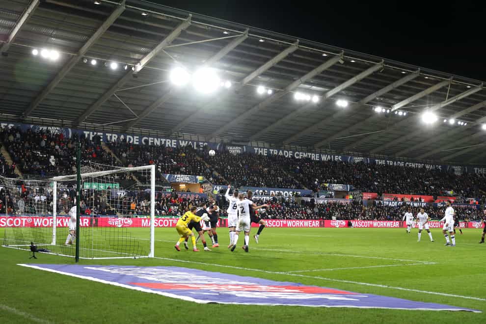 Swansea’s Sky Bet Championship clash with Bournemouth has been postponed because of storm damage to the Swansea.com Stadium (Bradley Collyer/PA)