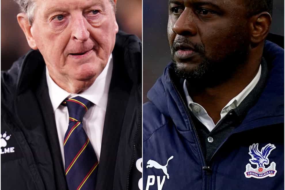 Roy Hodgson (left) and Patrick Vieira face each other this week (Adam Davy/Martin Rickett/PA)