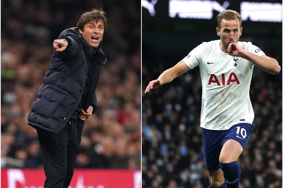 Antonio Conte, left, wants to get the best out of Harry Kane (Adam Davy/Mike Egerton/PA)