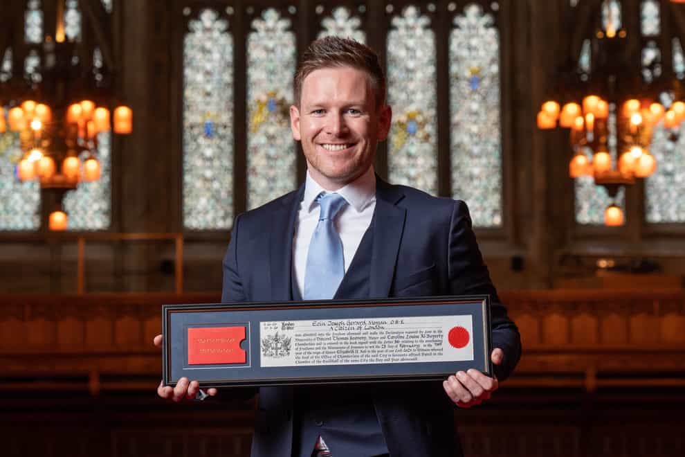 Cricketer Eoin Morgan who has been made a Freeman of the City of London (Dominic Lipinski/PA)