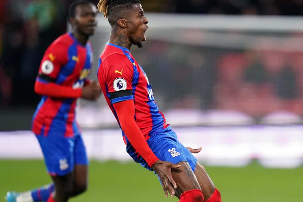Patrick Vieira hailed goalscorer Wilfried Zaha’s performance as the best since he became manager of Crystal Palace (John Walton/PA)