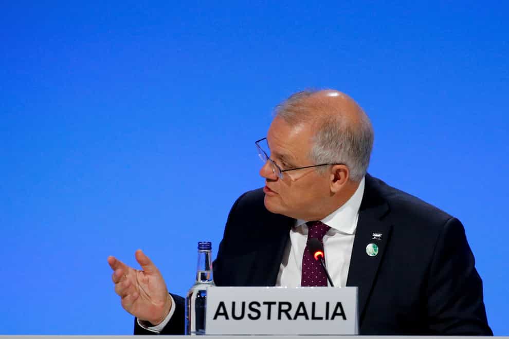Australian Prime Minister Scott Morrison said his country is considering sanctions against 300 members of the Russian Parliament over the attack on Ukraine (Phil Noble/PA)