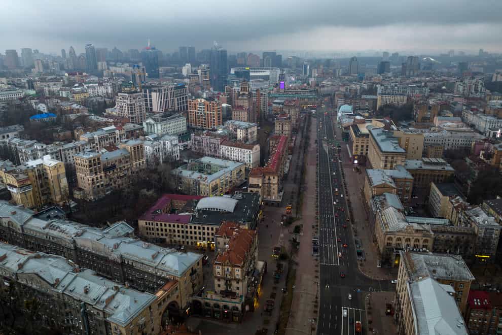 A British-Ukrainian student living in Kyiv said she woke up to the sounds of explosions on Thursday (Emilio Morenatti/AP/PA)