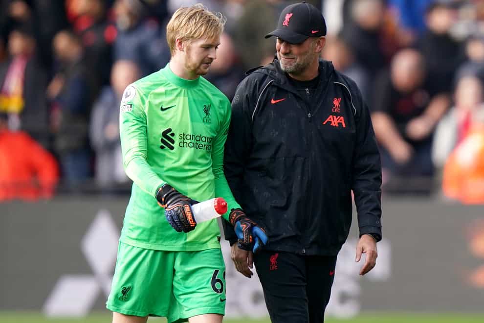 Liverpool manager Jurgen Klopp admits he has to keep Caoimhin Kelleher happy and playing him in the Carabao Cup final helps (Tess Derry/PA)