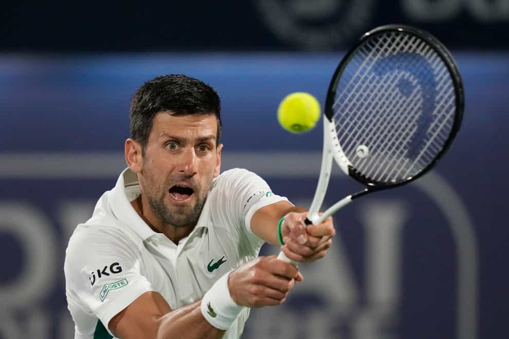 Novak Djokovic was beaten by Jiri Vesely in Dubai (Kamran Jebreili/AP)
