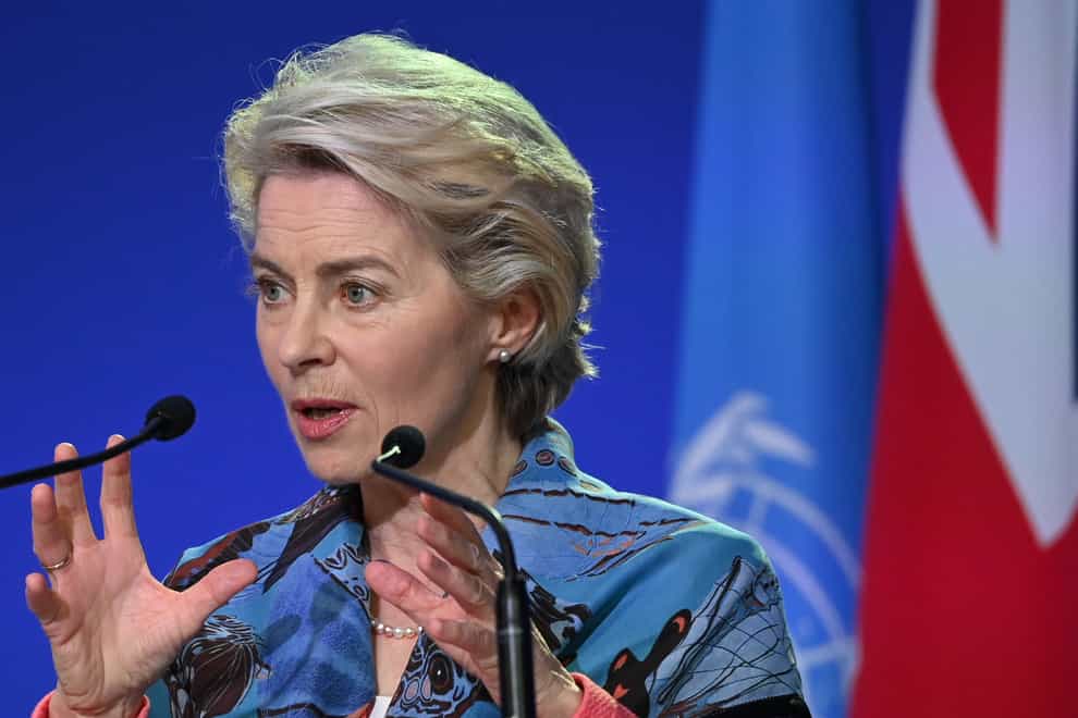 Ursula von der Leyen said Vladimir Putin’s invasion of Ukraine marks the “beginning of a new era” as the European Commission president outlined a package of further EU sanctions against Russia (Jeff J Mitchell/PA)