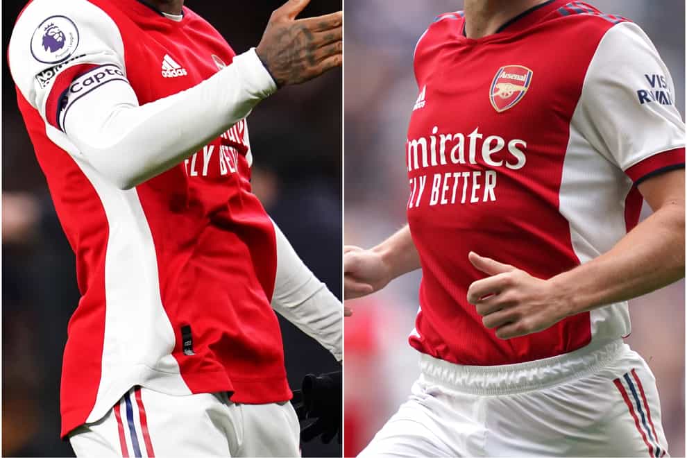 Arsenal captain Alexandre Lacazette, left, has been praised by team-mate Kieran Tierney (John Walton/PA)