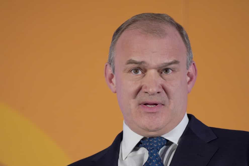 The Lib Dem leader called for an ‘oligarch tax’ to mitigate the cost-of-living crisis (Ian West/PA)