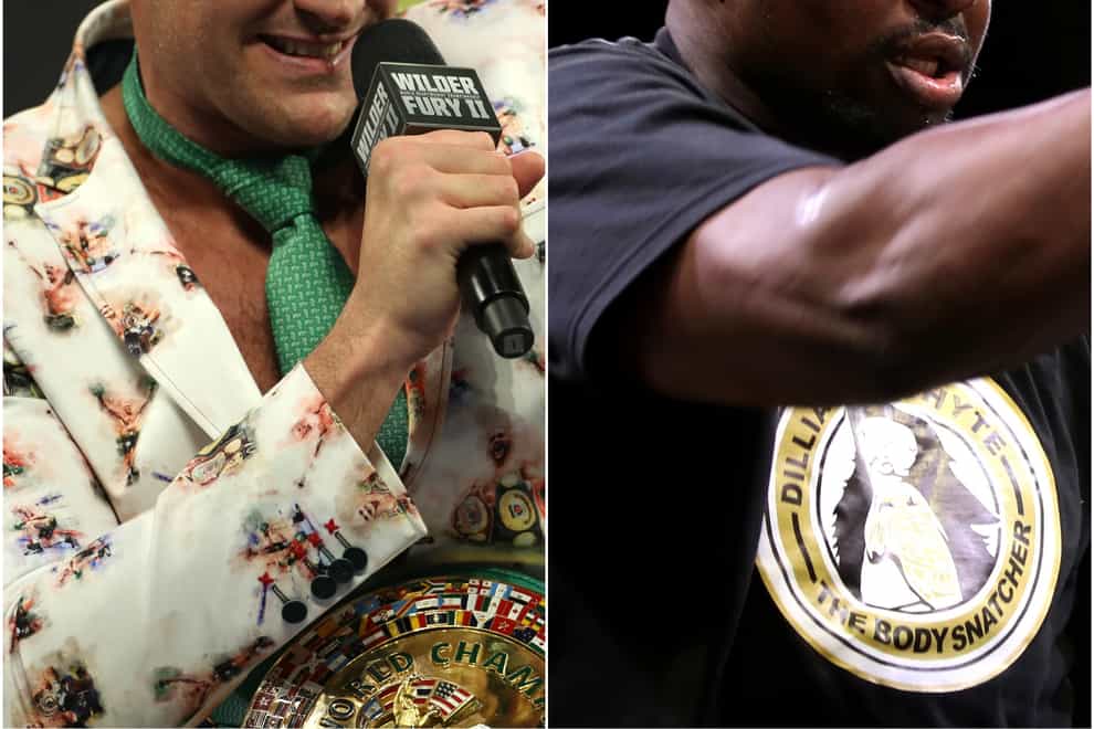 Tyson Fury and Dillian Whyte will meet at Wembley Stadium (PA)