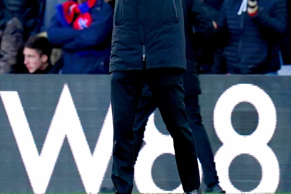Burnley manager Sean Dyche applauds the away fans after the 1-1 draw at Crystal Palace (John Walton/PA)