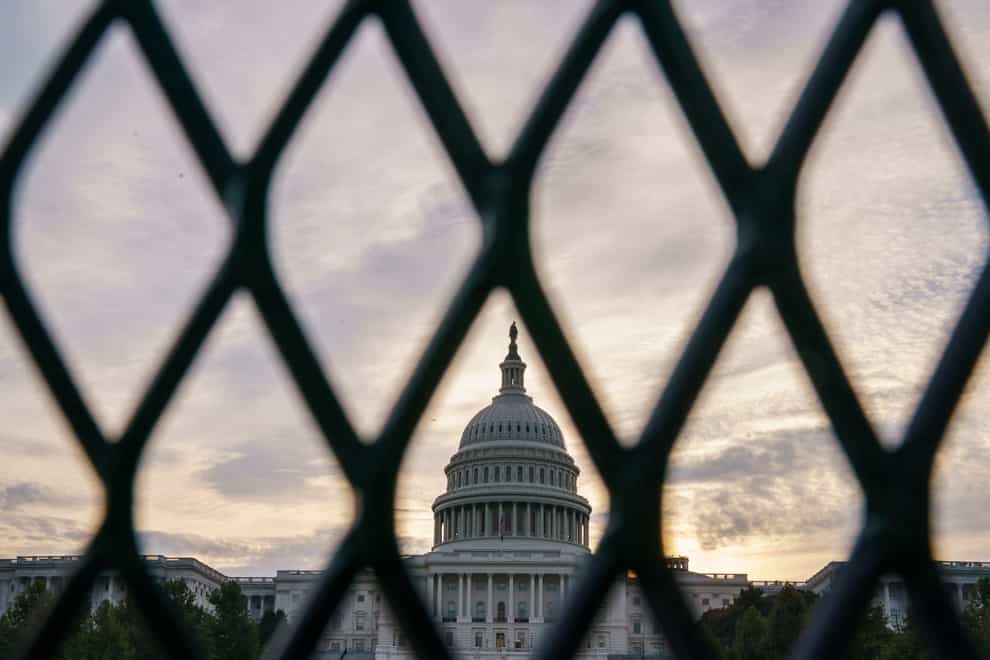 Security fencing around the Capitol in Washington (J Scott Applewhite/AP)
