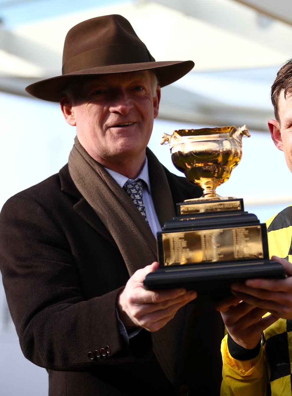 Willie Mullins and Paul Townend in the colours of owner Joe Donnelly (Tim Goode/PA)