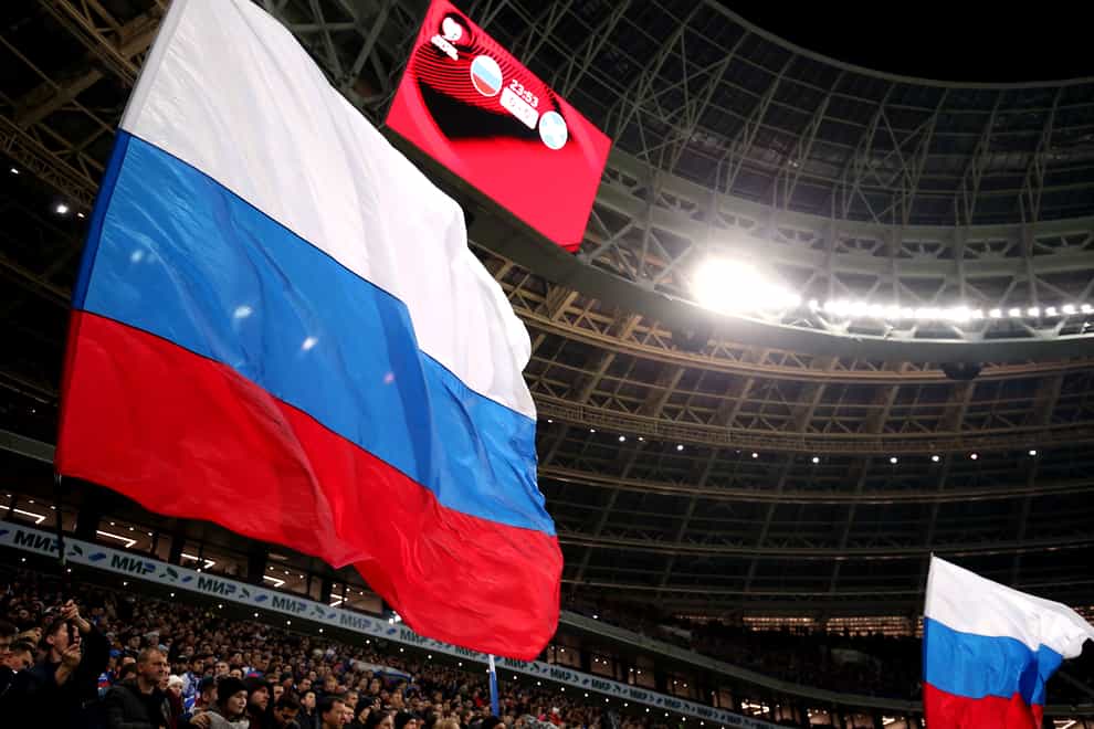 Russian fans and flags will be absent from their international games, FIFA has decreed (Steven Paston/PA)