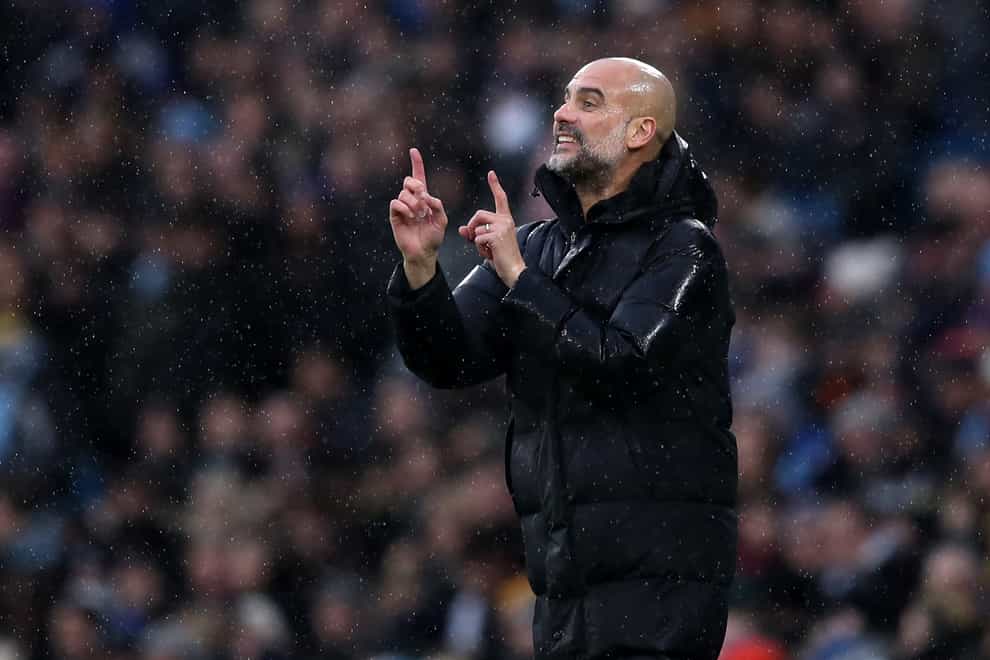 Manchester City manager Pep Guardiola believes his side will probably have to win all their remaining matches to be Premier League champions again (Isaac Parkin/PA)