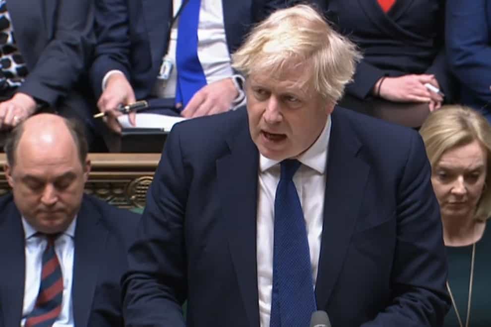 Prime Minister Boris Johnson updating MPs in the House of Commons on the latest situation regarding Ukraine (PA)