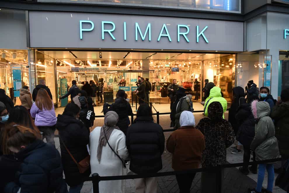 Primark sales jumped over the past few months (Jacob King/PA)