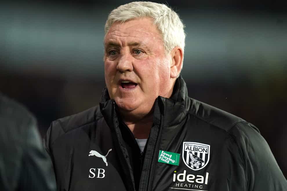 Steve Bruce watched his West Brom side lose to Swansea (Mike Egerton/PA)