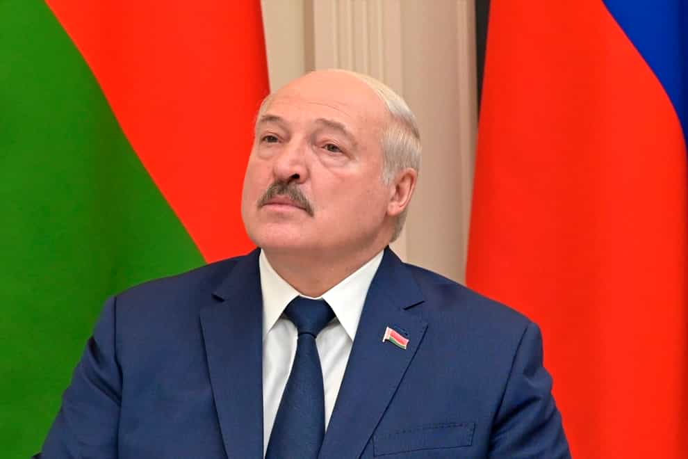 The regime of Belarusian President Alexander Lukashenko has been hit with UK sanctions for its role in the Russian invasion of Ukraine (Alexei Nikolsky/AP)